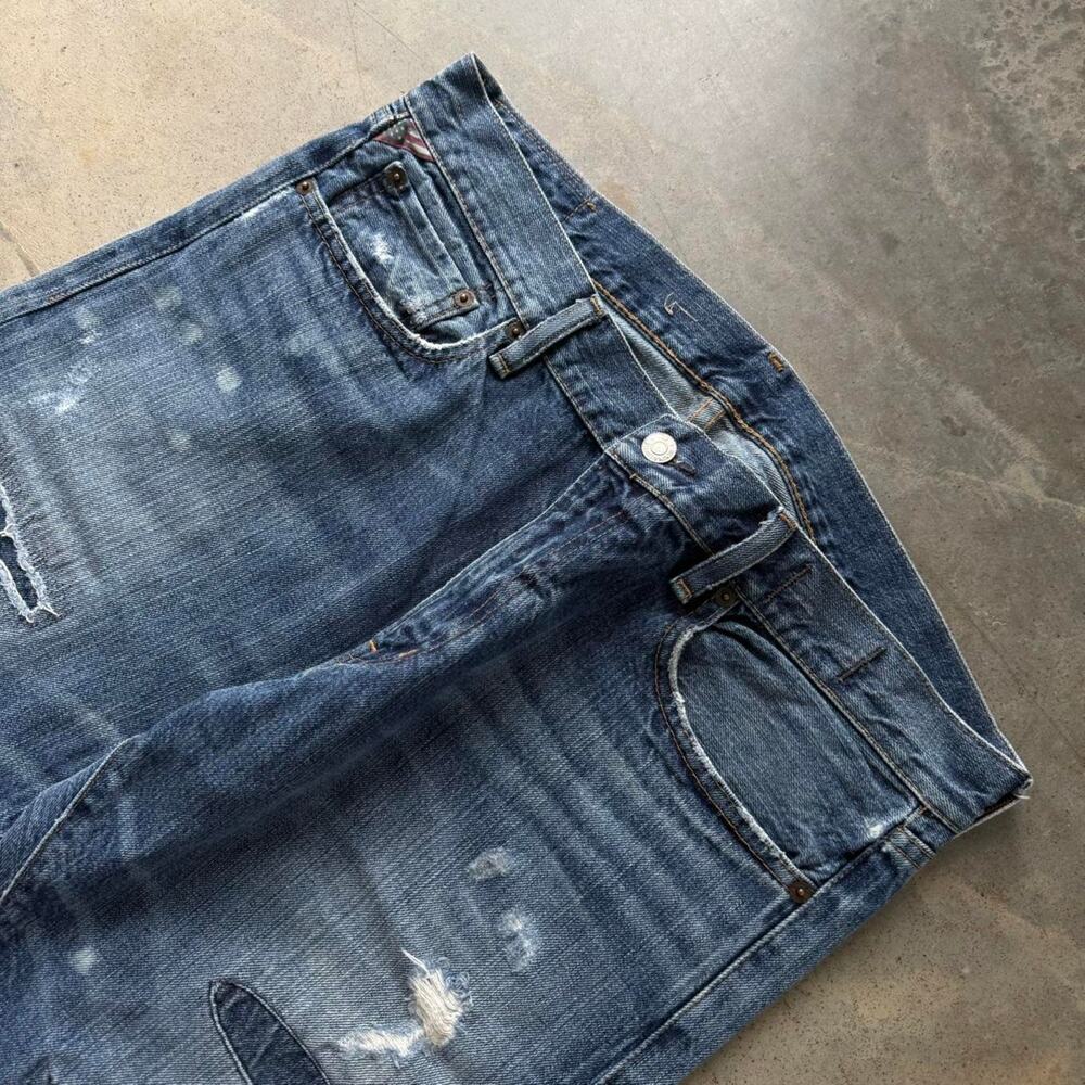 Polo Ralph Lauren Denim & Supply Repaired Patch Slim Straight Jeans Size 34x29.5 - Picture 3 of 8
